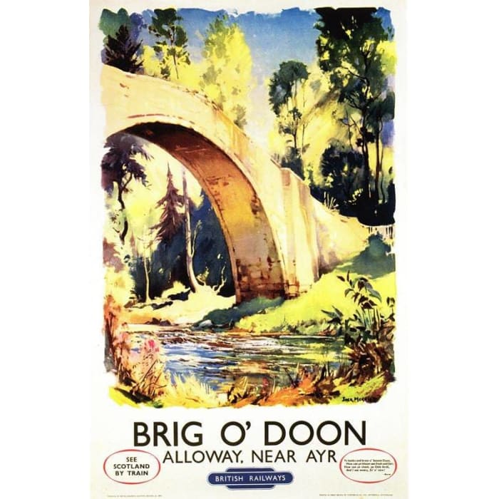 Vintage British Rail Brig O Doon Alloway Railway Poster 