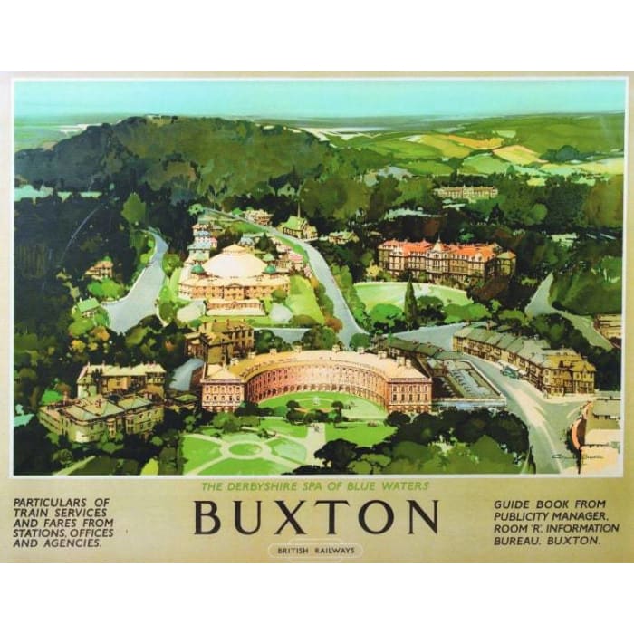 Vintage British Rail Buxton Derbyshire Railway Poster 