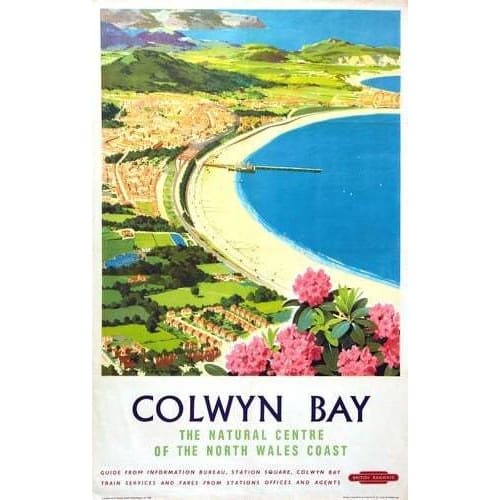 Vintage British Rail Colwyn Bay Railway Poster A3/A4 Print -