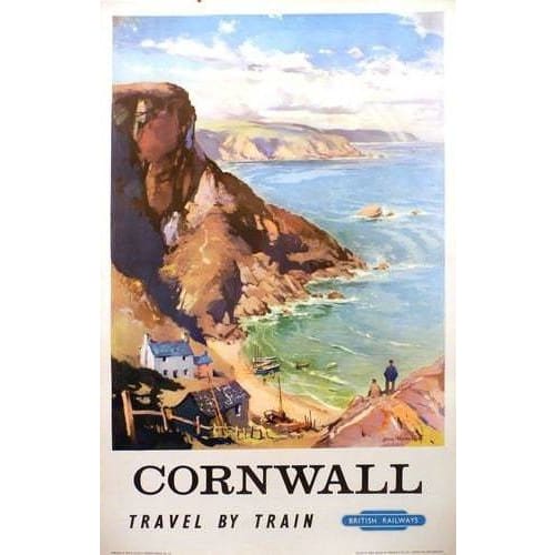 Vintage British Rail Cornwall Coast Railway Poster A3/A4 