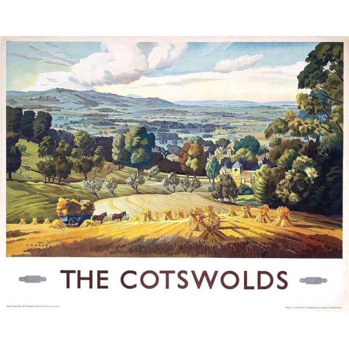 Vintage British Rail Cotswolds Railway Poster Print A3/A4 - 