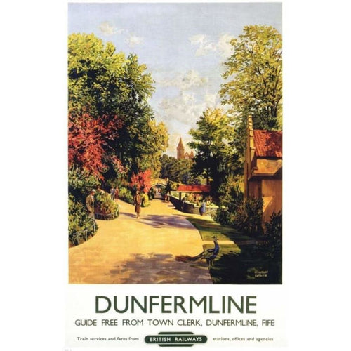 Vintage British Rail Dunfermline Railway Poster A4/A3/A2/A1 