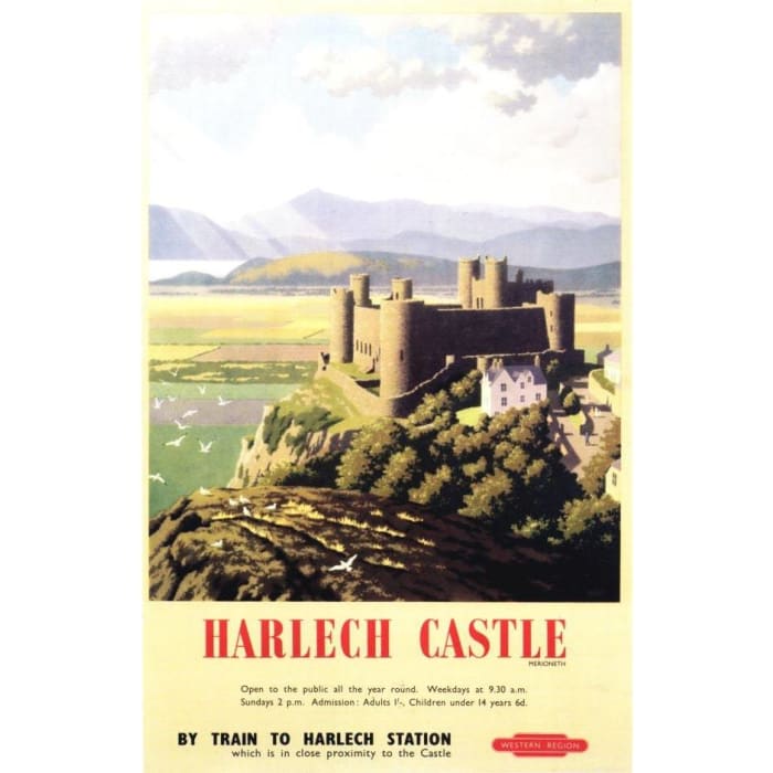 Vintage British Rail Harlech Castle North Wales Railway 