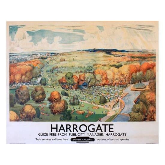 Vintage British Rail Harrogate Yorkshire Railway Poster A3 