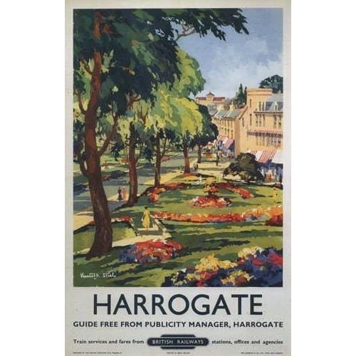 Vintage British Rail Harrogate Yorkshire Railway Poster 