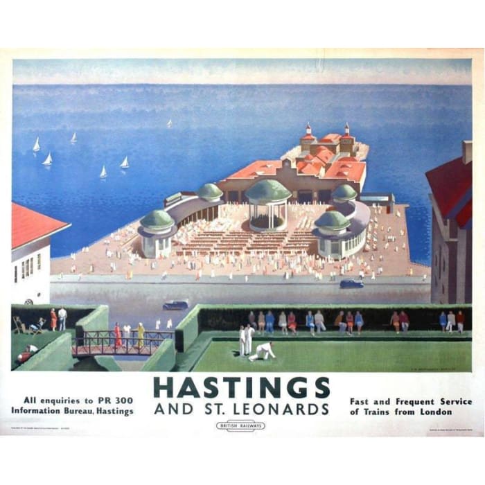 Vintage British Rail Hastings Pier Railway Poster Print 