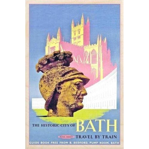 Vintage British Rail Historic City of Bath Railway Poster 