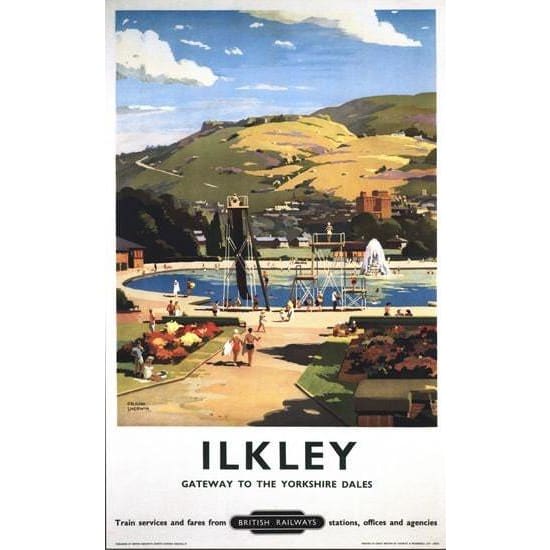 Vintage British Rail Ilkley Yorkshire Railway Poster 