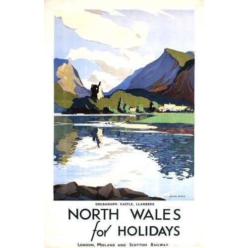 Vintage British Rail Llanberis North Wales Railway Poster 