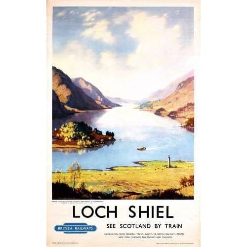 Vintage British Rail Loch Shiel Railway Poster A3/A4 Print -