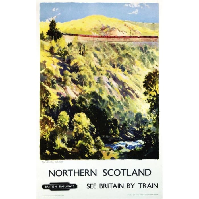 Vintage British Rail Northern Scotland Invershin Sutherland 