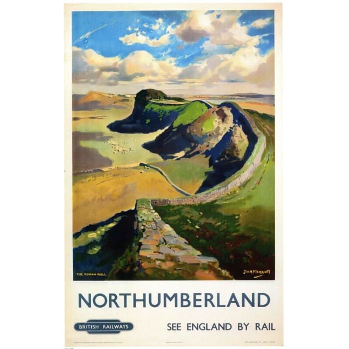Vintage British Rail Northumberland Railway Poster 