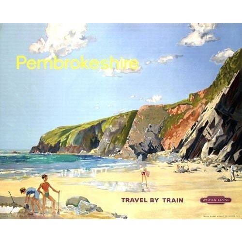 Vintage British Rail Pembrokeshire Wales Railway Poster 