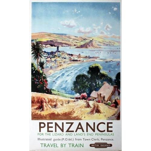 Vintage British Rail Penzance Cornwall Railway Poster A3 