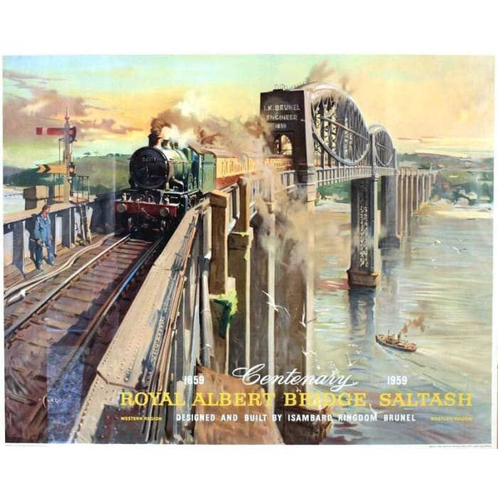 Vintage British Rail Royal Albert Bridge Saltash Railway 