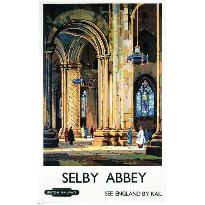 Vintage British Rail Selby Abbey Yorkshire Railway Poster 