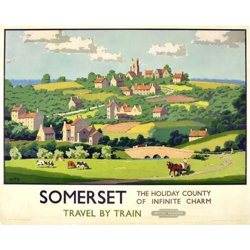 Vintage British Rail Somerset Poster A3/A4 Print - Posters 