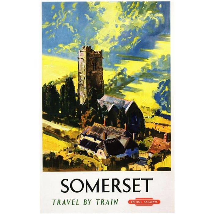 Vintage British Rail Somerset Railway Poster A4/A3/A2/A1 