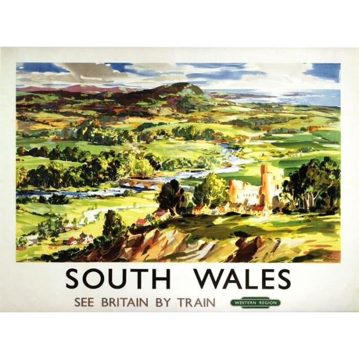Vintage British Rail South Wales Railway Poster A4/A3/A2/A1 