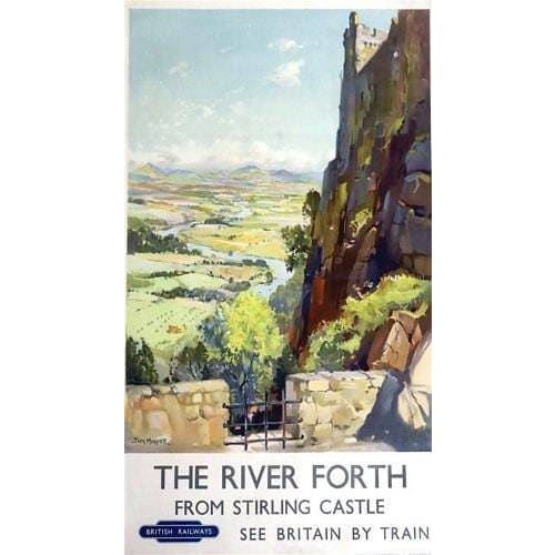 Vintage British Rail Stirling Castle River Forth Railway 