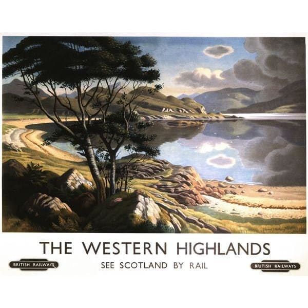 Vintage British Rail Western Highlands Railway Poster 