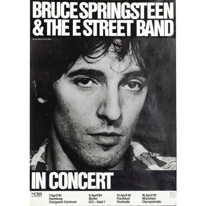 Springsteen 1981 Vintage Bruce Springsteen 1981 German Tour Poster Print – Vintage ...