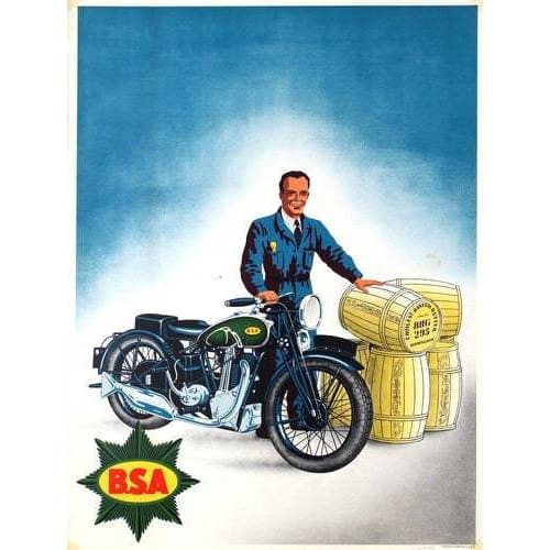Vintage BSA Motorcycle Advertisement Poster A3/A4 Print - 