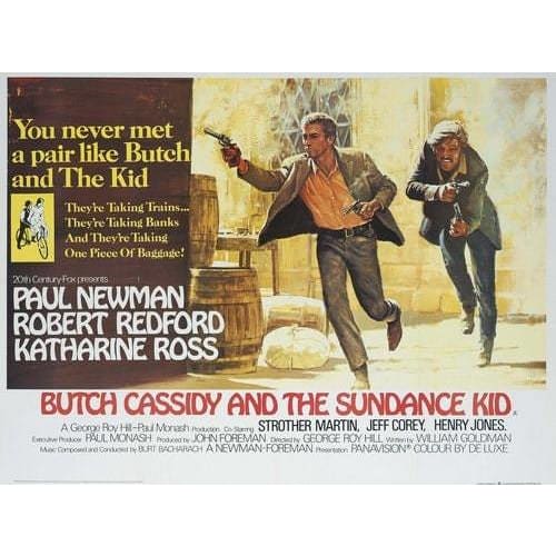 Vintage Butch Cassidy And The Sundance Kid Movie Poster 