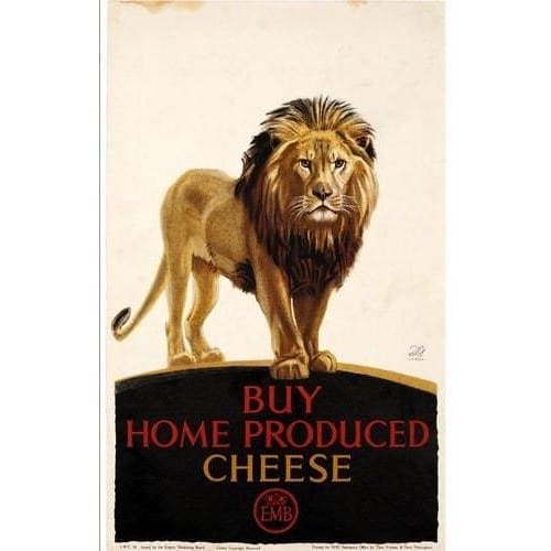 Vintage Buy British Cheese Advertising Poster Print A3 - A3 