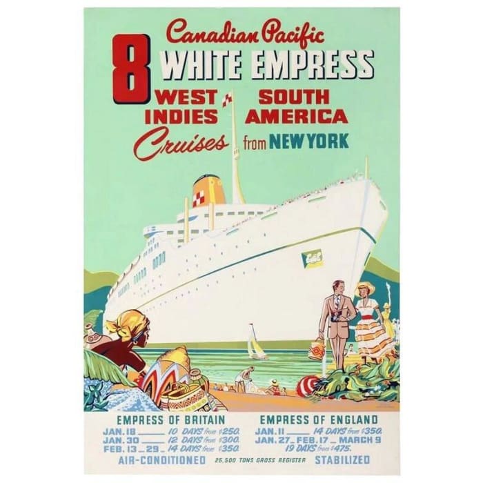Vintage Canadian Pacific Cruises To South America West 