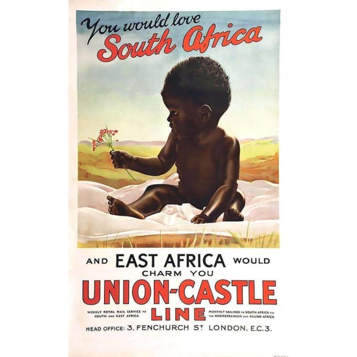 Vintage Castle Line Cruises to South Africa Tourism Poster 