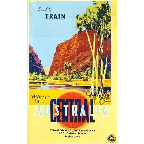 Vintage Central Australia Tourism Poster A3/A4 Print - 