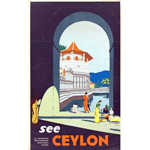 Vintage Ceylon Sri Lanka Tourism Poster Print A3/A4 - 