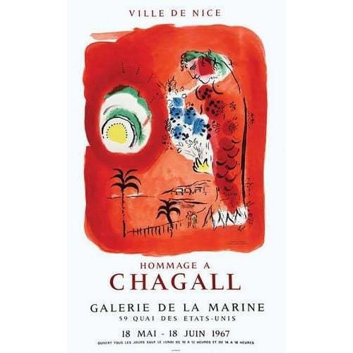 Vintage Chagall 1967 Nice Galerie De La Marine Art 
