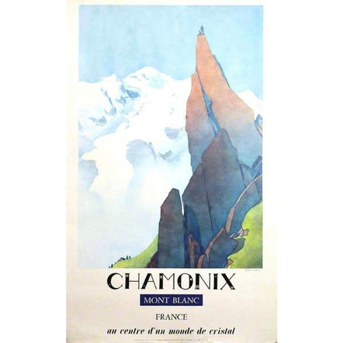 Vintage Chamonix Mont Blanc France Tourism Poster Print 