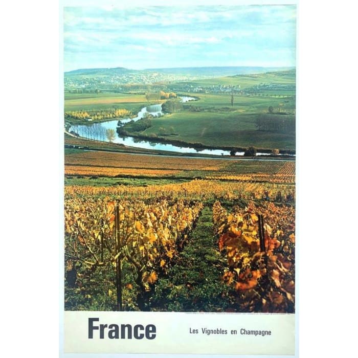 Vintage Champagne France Tourism Poster Print A3/A4 - 