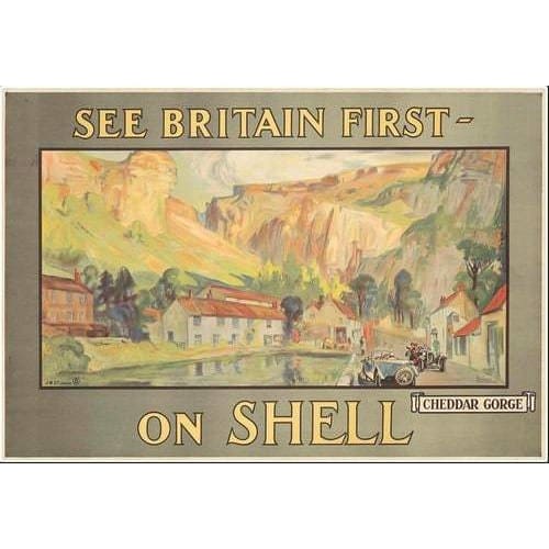 Vintage Cheddar Gorge Shell Advertising Poster Print A3 - A3