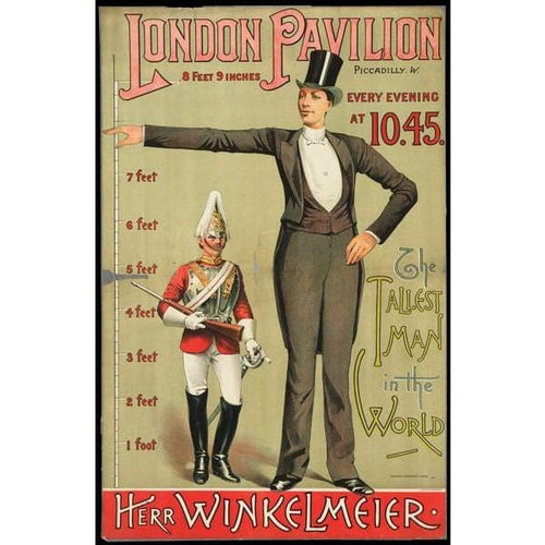 Vintage Circus Show The World’s Tallest Man Poster A3/A2/A1 
