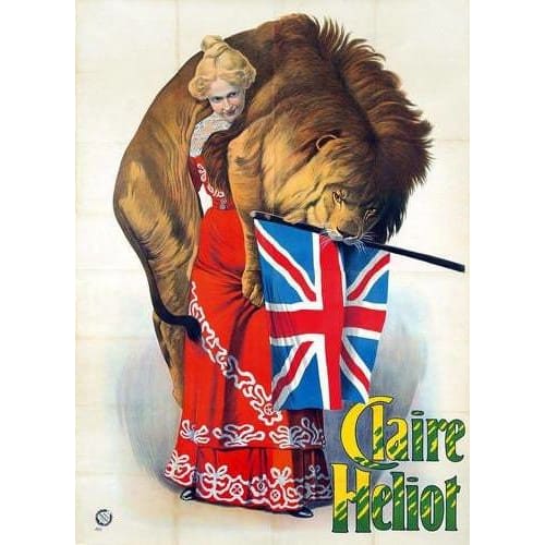Vintage Claire Heliot Victorian Lion Tamer Circus Poster A3 
