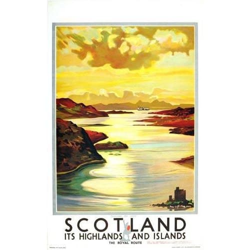 Vintage Cuillins Isle of Skye Scottish Railway Poster A3 