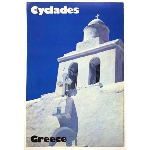 Vintage Cyclades Greece Tourism Poster Print A3/A4 - Posters