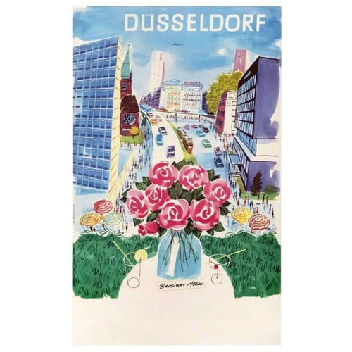 Vintage Dusseldorf Germany Tourism Poster Print A3/A4 - 