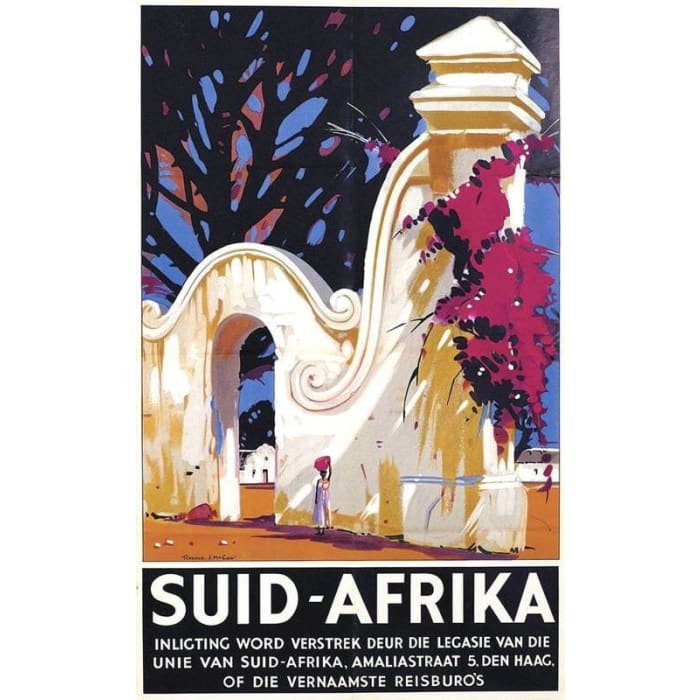 Vintage Dutch Language South Africa Tourism Poster Print 