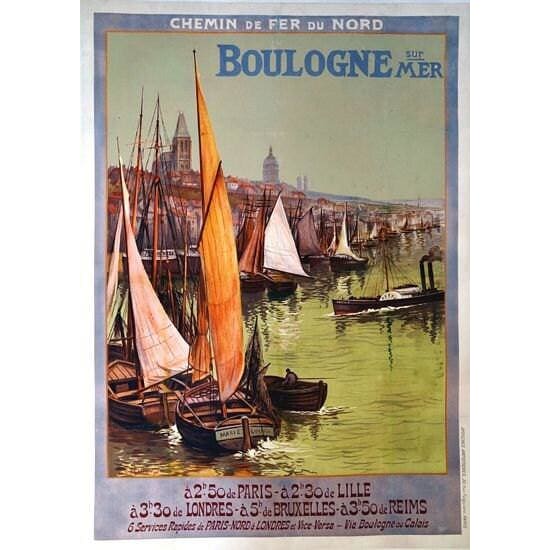 Vintage early 20th Century Boulogne Sur Mer French Railway 