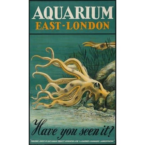 Vintage East London South Africa Aquarium Poster A3 Print - 