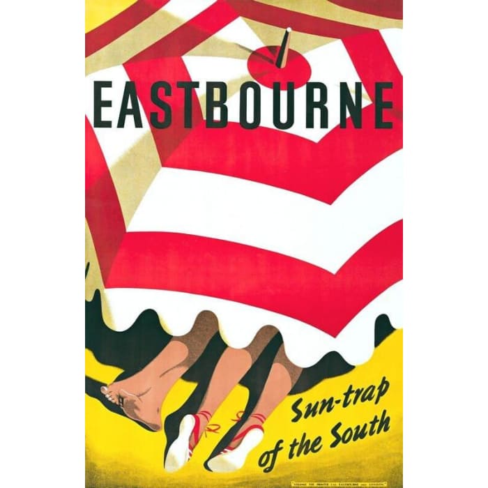 Vintage Eastbourne Sussex UK Tourism Poster Print A3/A4 - 