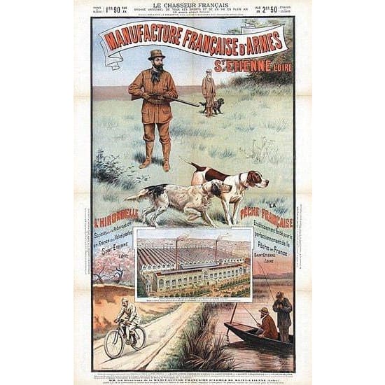 Vintage Edwardian French Guns Hunting Advertising Poster A3 