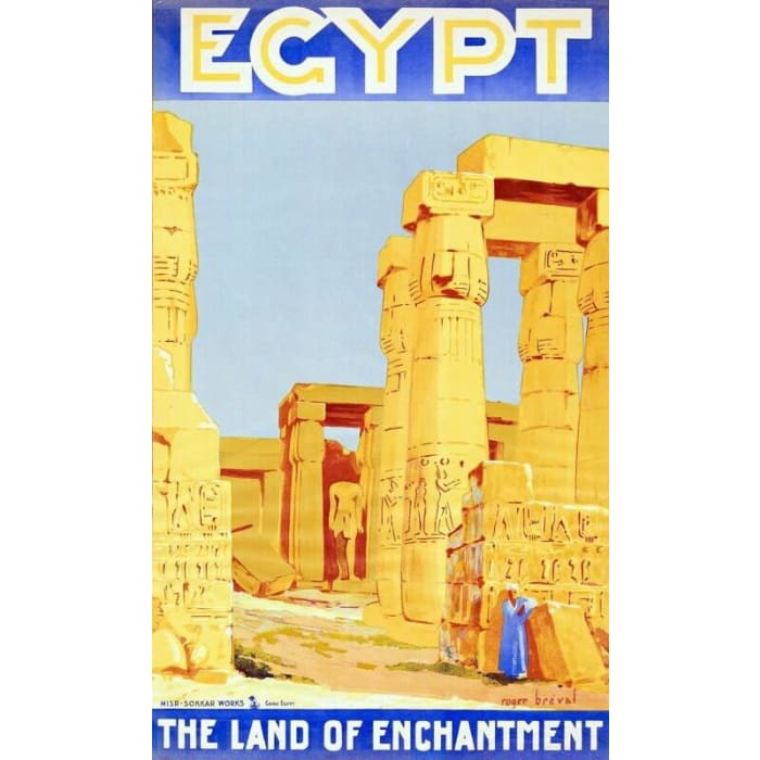 Vintage Egypt Luxor Tourism Poster Print A3/A4 - Posters 