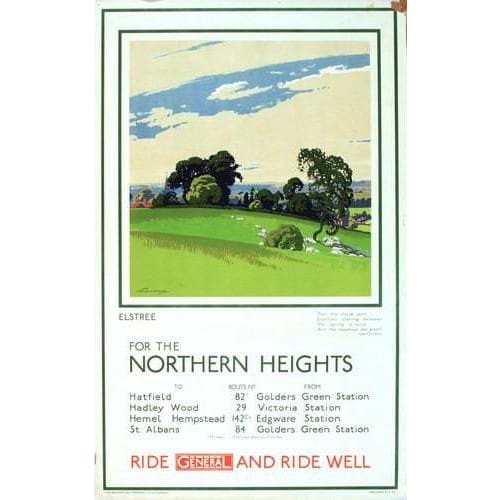 Vintage Elstree North London Bus Poster A3 Print - A3 - 