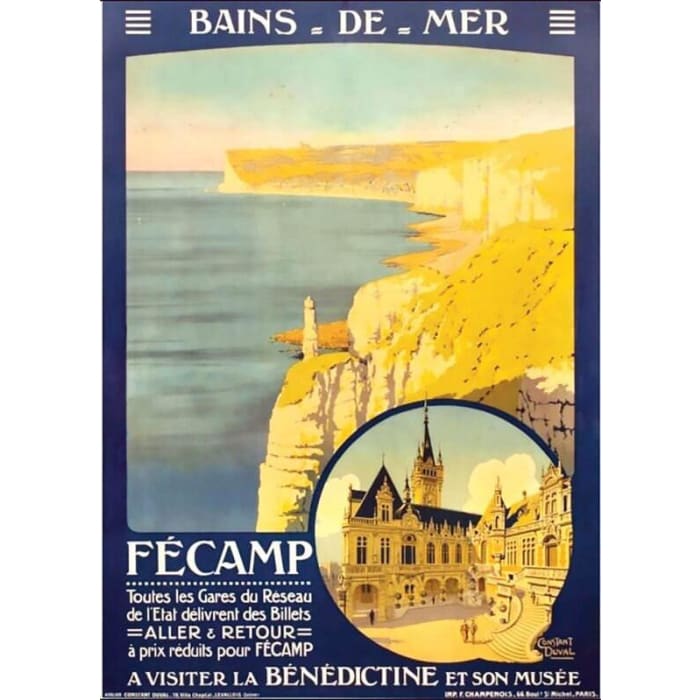 Vintage Fecamp Abbey France Tourism Poster Print A3/A4 - 